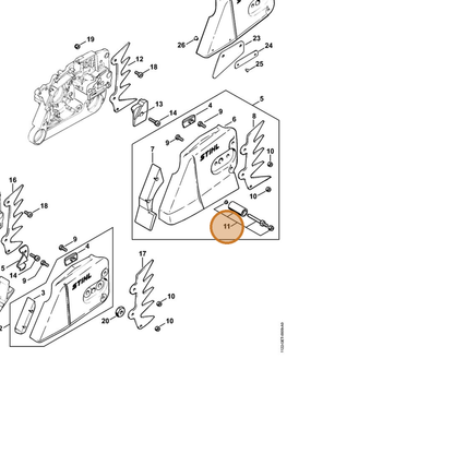 STIHL part 1122-650-7702 — IPL diagram snippet (6x zoom, amber highlight)