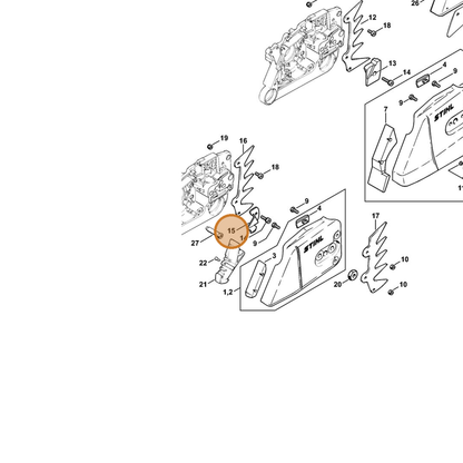 STIHL part 1122-656-7700 — IPL diagram snippet (6x zoom, amber highlight)