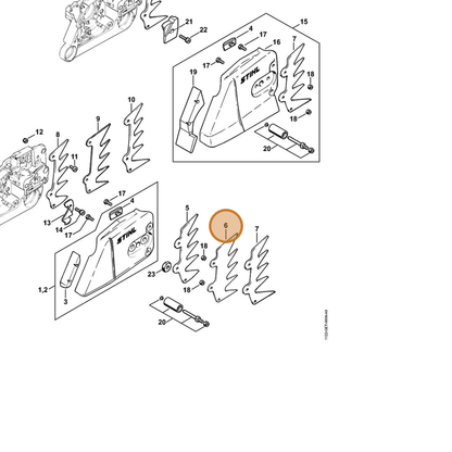 STIHL part 1122-664-0503 — IPL diagram snippet (6x zoom, amber highlight)