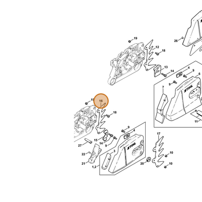 STIHL part 1122-664-0505 — IPL diagram snippet (6x zoom, amber highlight)