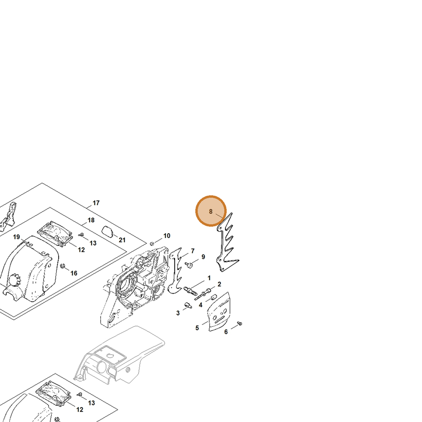 STIHL part 1122-664-0506 — IPL diagram snippet (6x zoom, amber highlight)