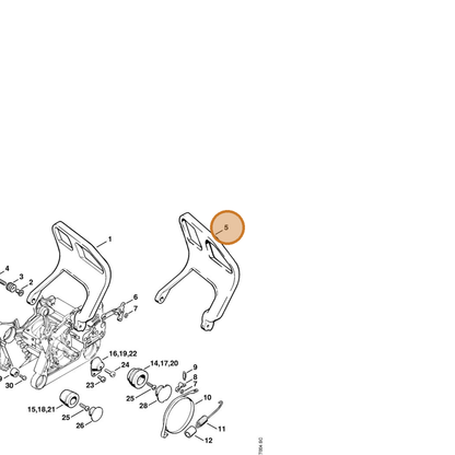 STIHL part 1122-790-9102 — IPL diagram snippet (6x zoom, amber highlight)