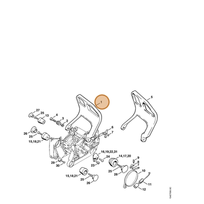 STIHL part 1122-790-9103 — IPL diagram snippet (6x zoom, amber highlight)