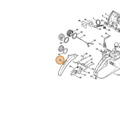 STIHL part 1122-791-0600 — IPL diagram snippet (6x zoom, amber highlight)