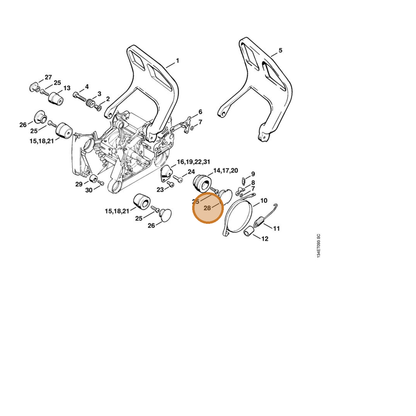 STIHL part 1122-791-7300 — IPL diagram snippet (6x zoom, amber highlight)