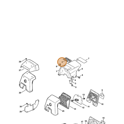 STIHL part 1122-967-1503 — IPL diagram snippet (6x zoom, amber highlight)