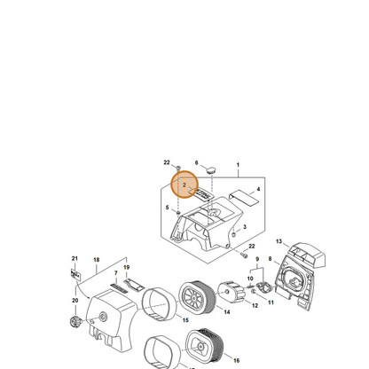 STIHL part 1122-967-1506 — IPL diagram snippet (6x zoom, amber highlight)