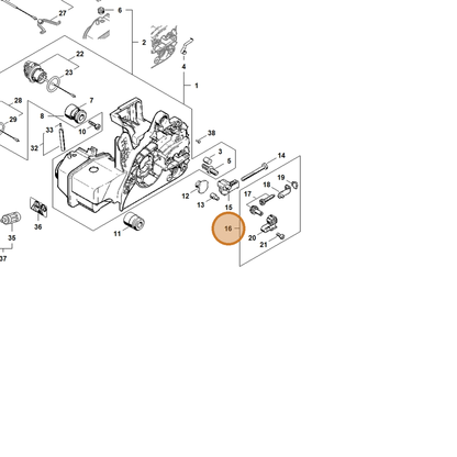 STIHL part 1123-007-1000 — IPL diagram snippet (6x zoom, amber highlight)