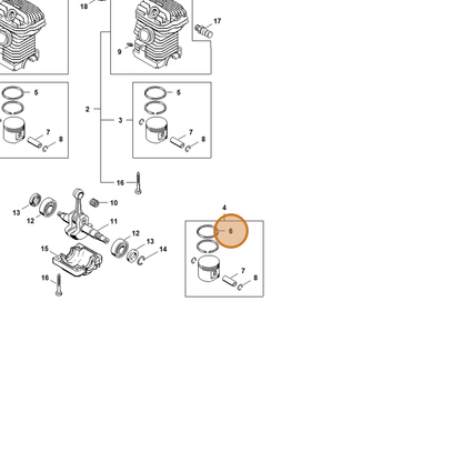 STIHL part 1123-034-3003 — IPL diagram snippet (6x zoom, amber highlight)