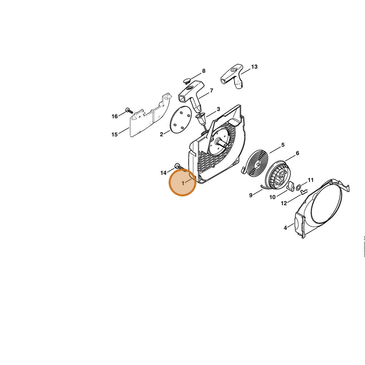 STIHL part 1123-080-1813 — IPL diagram snippet (6x zoom, amber highlight)