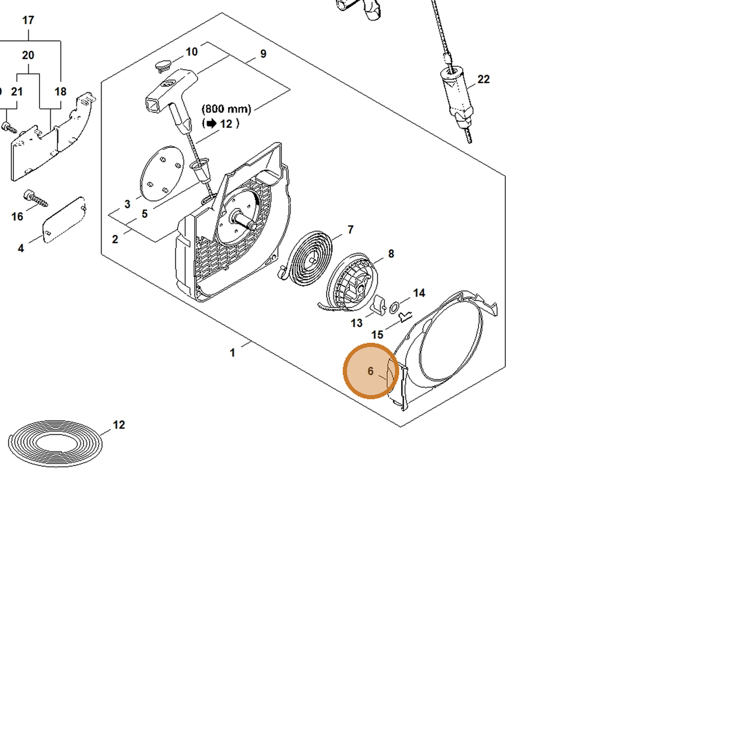 STIHL part 1123-084-7800 — IPL diagram snippet (6x zoom, amber highlight)