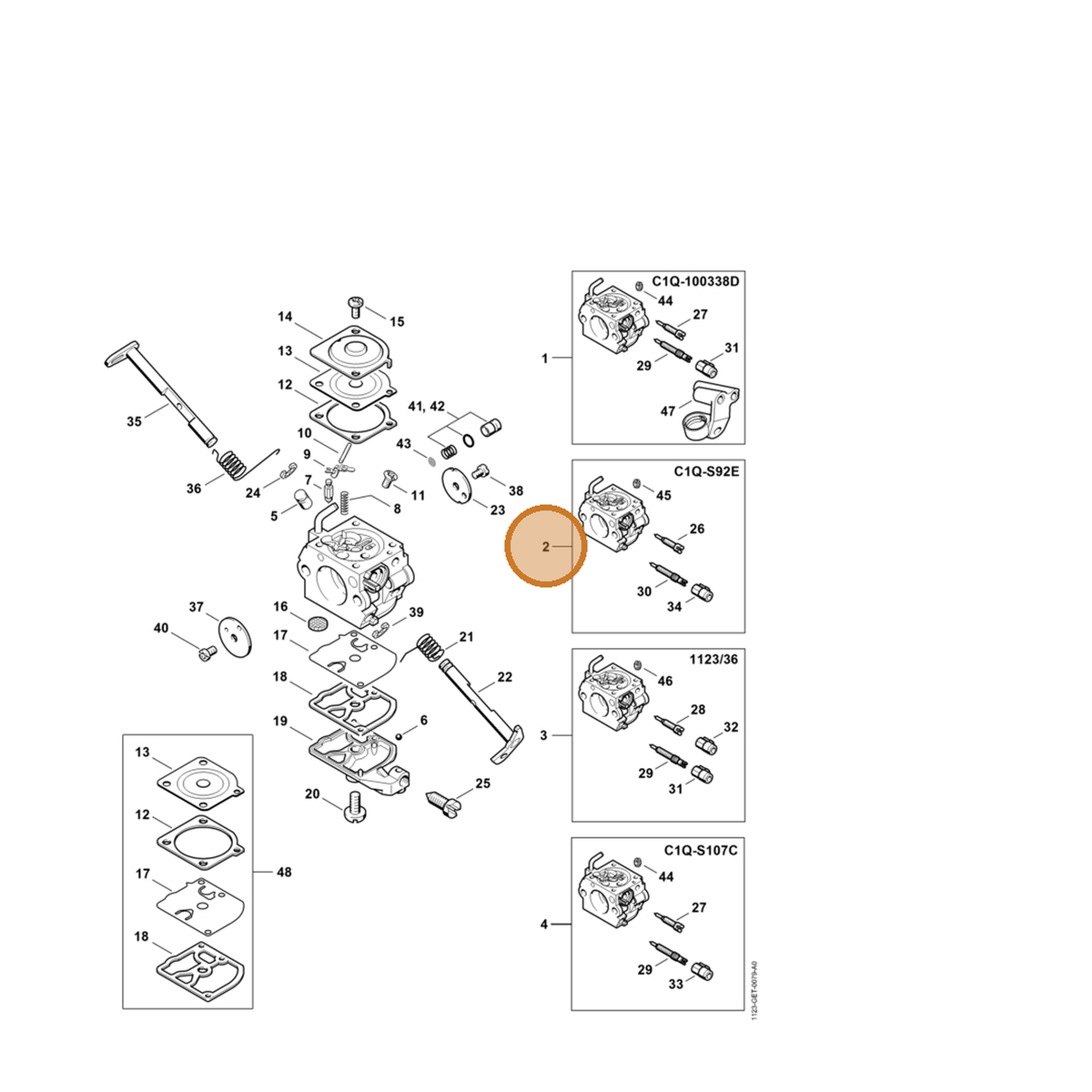 STIHL part 1123-120-0620 — IPL diagram snippet (6x zoom, amber highlight)