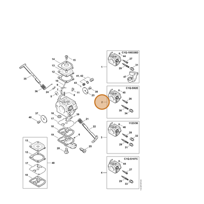 STIHL part 1123-120-0620 — IPL diagram snippet (6x zoom, amber highlight)