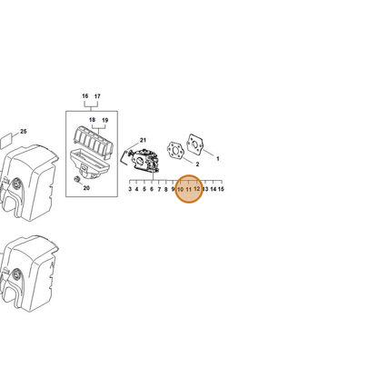 STIHL part 1123-120-0629 — IPL diagram snippet (6x zoom, amber highlight)