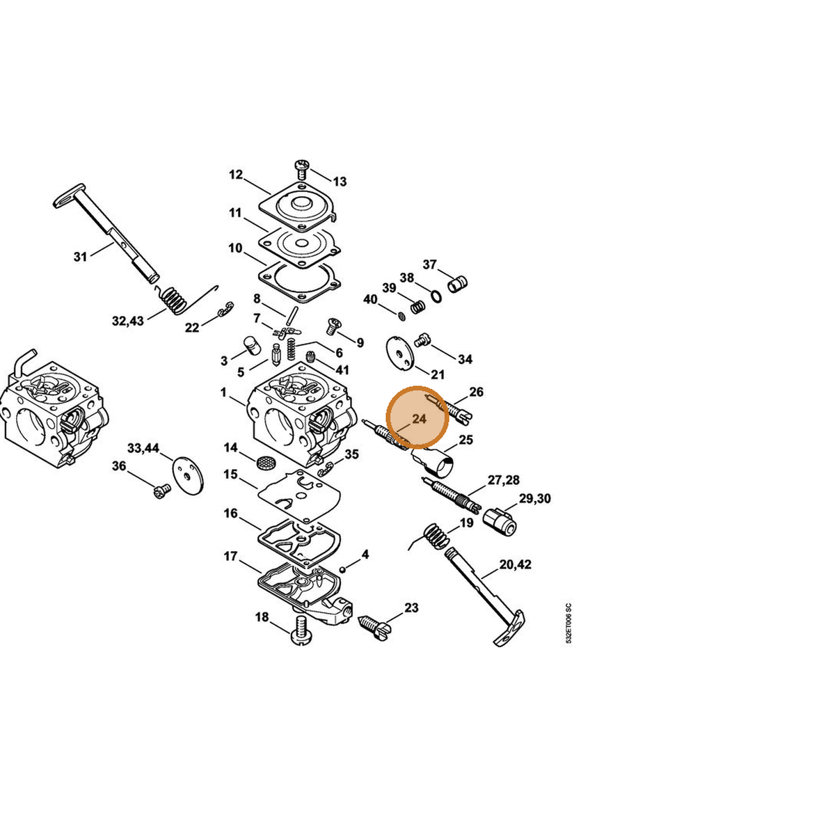 STIHL part 1123-120-6800 — IPL diagram snippet (6x zoom, amber highlight)