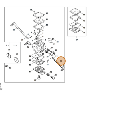 STIHL part 1123-120-7101 — IPL diagram snippet (6x zoom, amber highlight)
