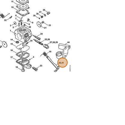 STIHL part 1123-120-7102 — IPL diagram snippet (6x zoom, amber highlight)