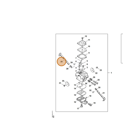 STIHL part 1123-120-7200 — IPL diagram snippet (6x zoom, amber highlight)