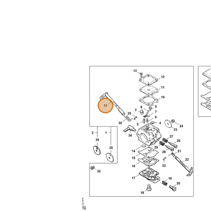 STIHL part 1123-120-7201 — IPL diagram snippet (6x zoom, amber highlight)