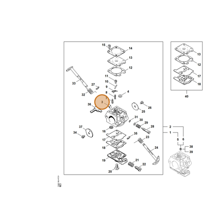 STIHL part 1123-121-5400 — IPL diagram snippet (6x zoom, amber highlight)