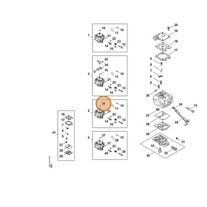 STIHL part 1123-121-5631 — IPL diagram snippet (6x zoom, amber highlight)