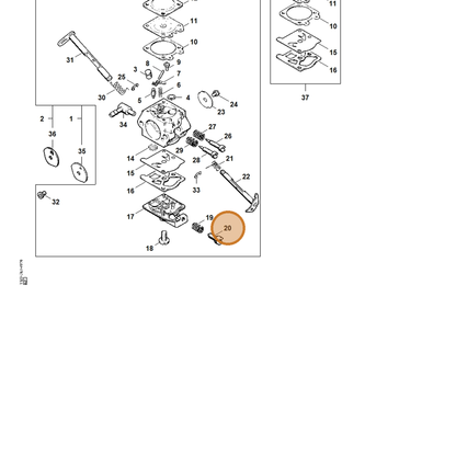 STIHL part 1123-122-6201 — IPL diagram snippet (6x zoom, amber highlight)