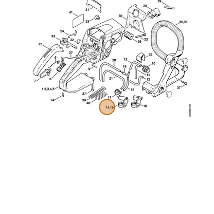 STIHL part 1123-123-7503 — IPL diagram snippet (6x zoom, amber highlight)