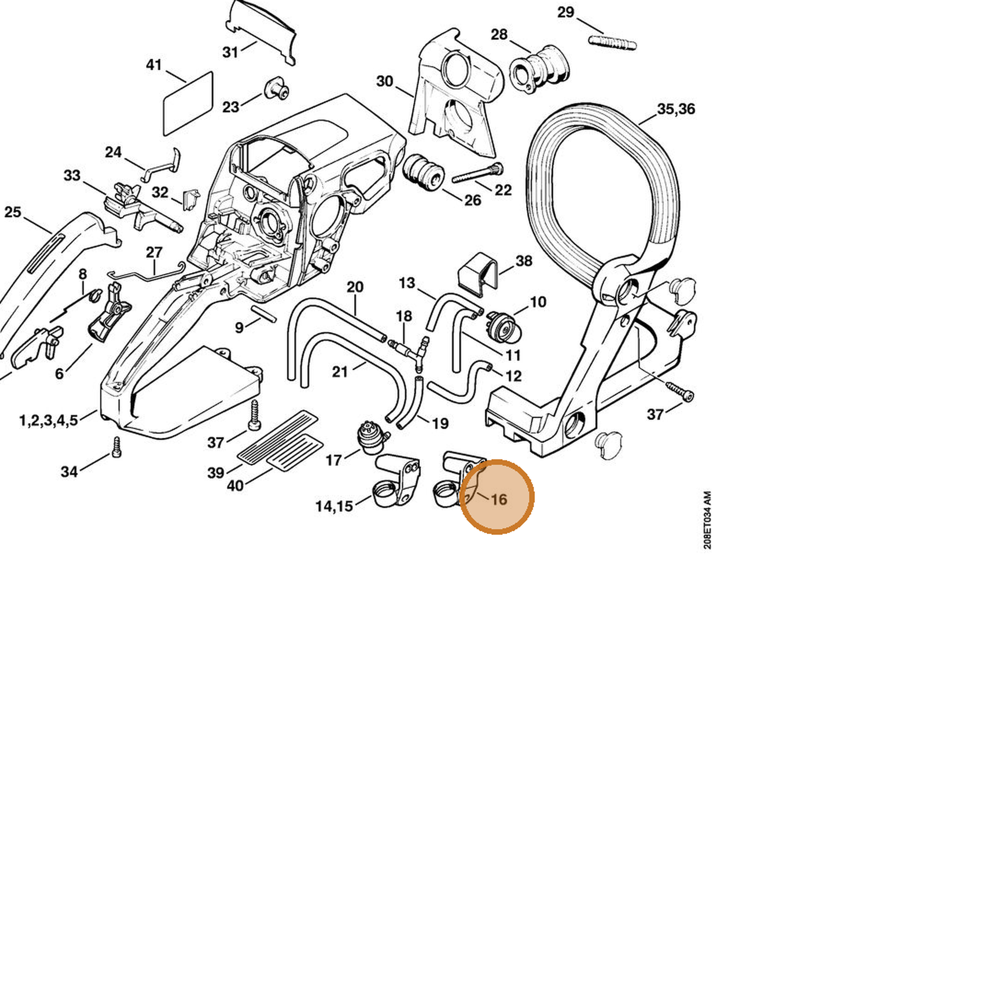STIHL part 1123-123-7504 — IPL diagram snippet (6x zoom, amber highlight)