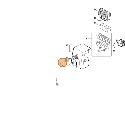 STIHL part 1123-141-2300 — IPL diagram snippet (6x zoom, amber highlight)