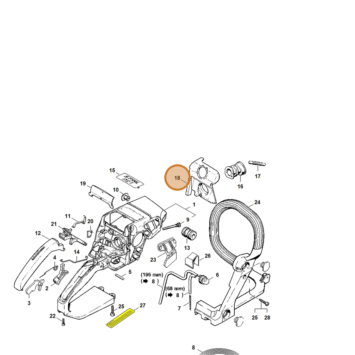 STIHL part 1123-141-5600 — IPL diagram snippet (6x zoom, amber highlight)