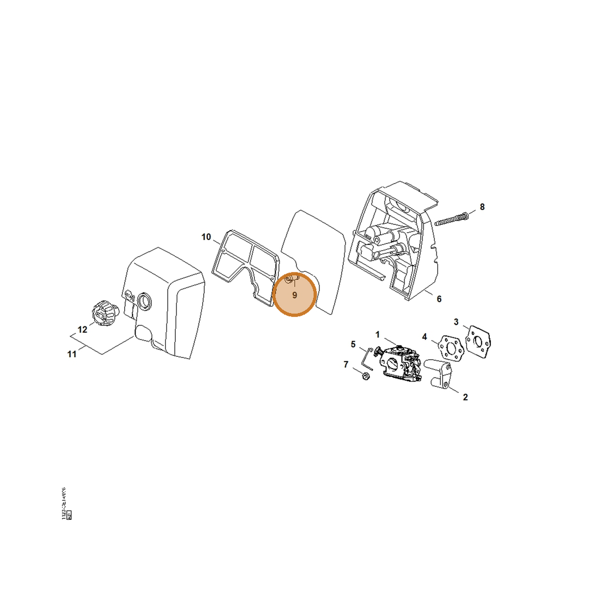 STIHL part 1123-141-8310 — IPL diagram snippet (6x zoom, amber highlight)