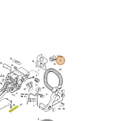 STIHL part 1123-141-8600 — IPL diagram snippet (6x zoom, amber highlight)