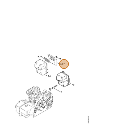 STIHL part 1123-145-0602 — IPL diagram snippet (6x zoom, amber highlight)