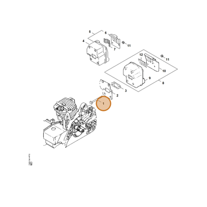 STIHL part 1123-148-1201 — IPL diagram snippet (6x zoom, amber highlight)