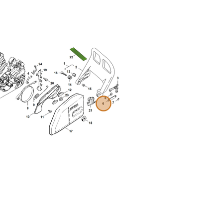 STIHL part 1123-162-5800 — IPL diagram snippet (6x zoom, amber highlight)