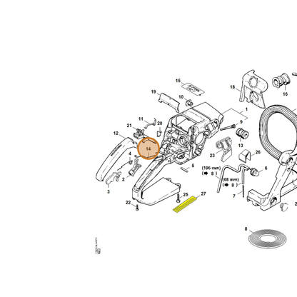 STIHL part 1123-182-1505 — IPL diagram snippet (6x zoom, amber highlight)