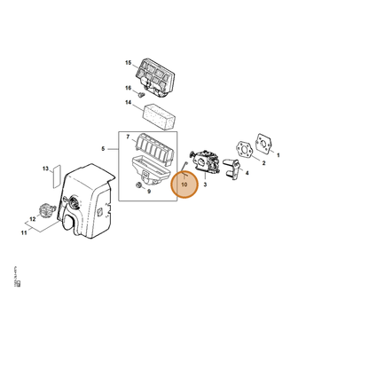 STIHL part 1123-185-2000 — IPL diagram snippet (6x zoom, amber highlight)