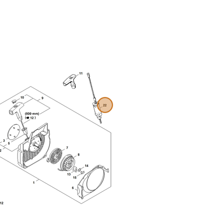 STIHL part 1123-190-2900 — IPL diagram snippet (6x zoom, amber highlight)