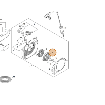 STIHL part 1123-195-0400 — IPL diagram snippet (6x zoom, amber highlight)