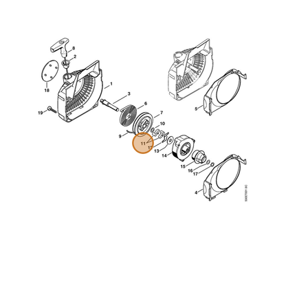 STIHL part 1123-195-7200 — IPL diagram snippet (6x zoom, amber highlight)