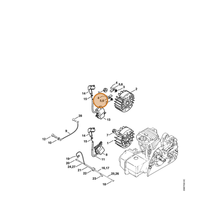 STIHL part 1123-195-7202 — IPL diagram snippet (6x zoom, amber highlight)