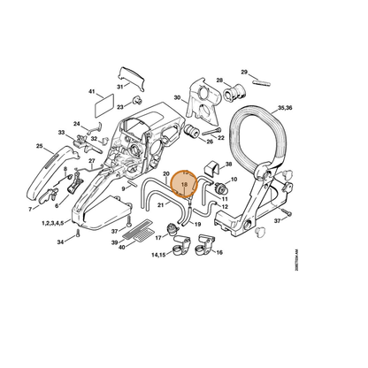 STIHL part 1123-353-2700 — IPL diagram snippet (6x zoom, amber highlight)