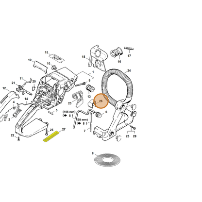 STIHL part 1123-353-7000 — IPL diagram snippet (6x zoom, amber highlight)
