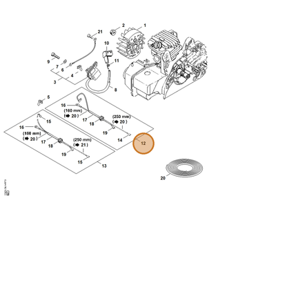 STIHL part 1123-440-3001 — IPL diagram snippet (6x zoom, amber highlight)