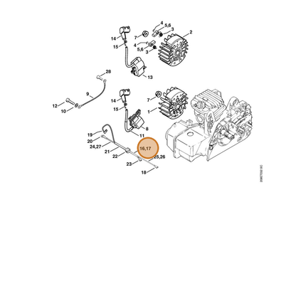 STIHL part 1123-440-3002 — IPL diagram snippet (6x zoom, amber highlight)