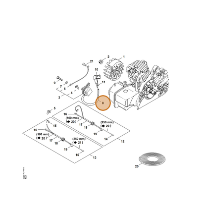 STIHL part 1123-442-0401 — IPL diagram snippet (6x zoom, amber highlight)
