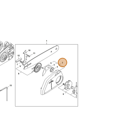 STIHL part 1123-640-1700 — IPL diagram snippet (6x zoom, amber highlight)