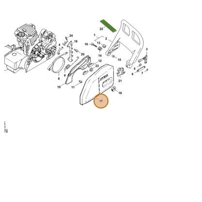 STIHL part 1123-640-1705 — IPL diagram snippet (6x zoom, amber highlight)