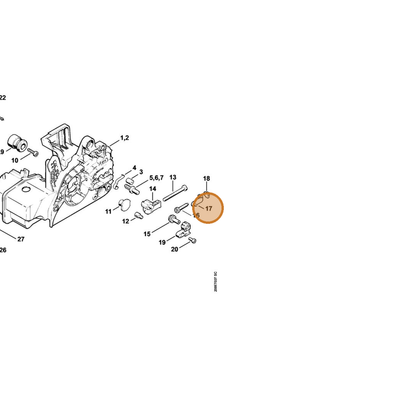 STIHL part 1123-640-1900 — IPL diagram snippet (6x zoom, amber highlight)