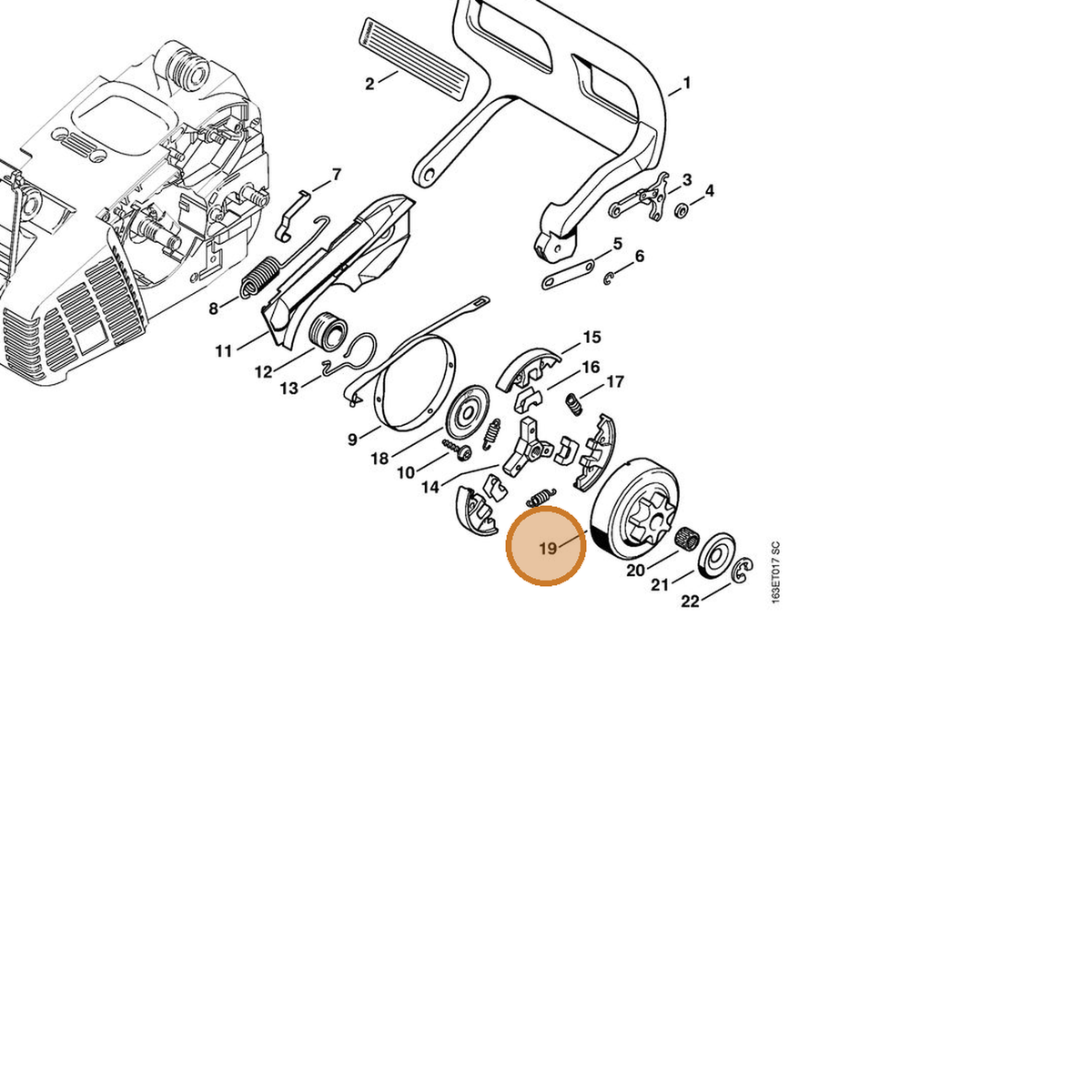STIHL part 1123-640-2002 — IPL diagram snippet (6x zoom, amber highlight)